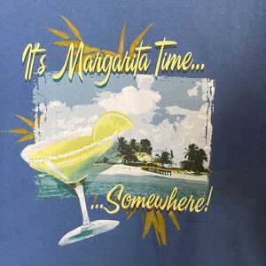 Graphic Tee Margarita Time Blue Short Sleeve Size L